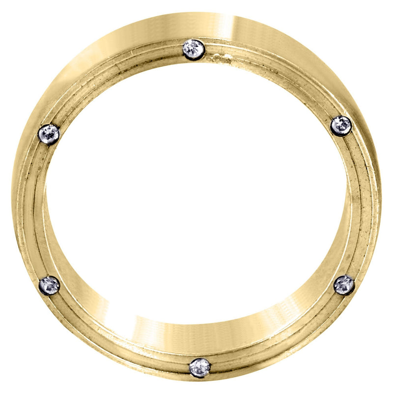 Yellow Gold Diamond Mens Wedding Band | 0.108 Carats (Brycen)