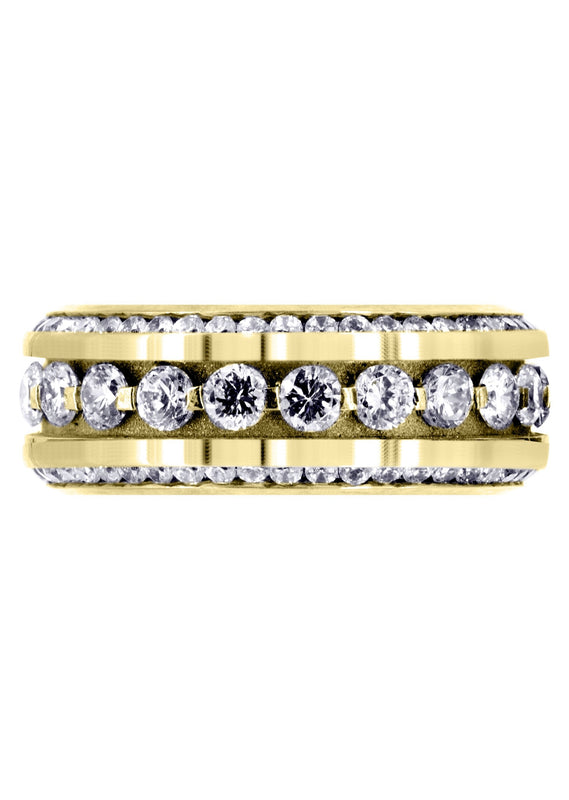 Yellow Gold Diamond Mens Engagement Ring | 3.68 Carats (Landyn)