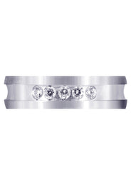 Diamond Mens Wedding Band | 0.25 Carats | Satin Finish (Maximiliano)