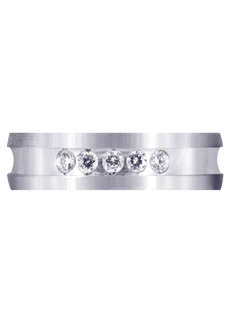 Diamond Mens Wedding Band | 0.25 Carats | Satin Finish (Maximiliano)