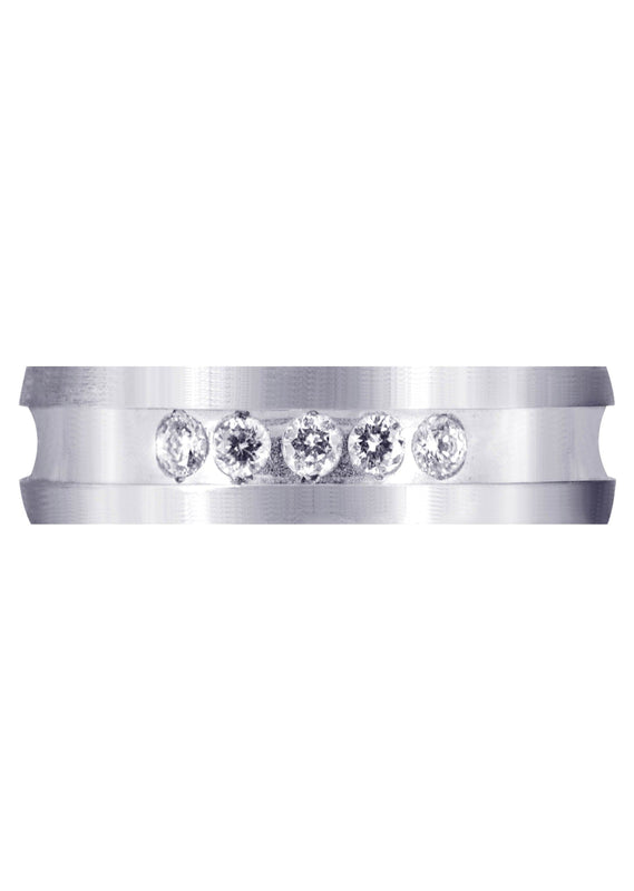 Diamond Mens Wedding Band | 0.25 Carats | Satin Finish (Maximiliano)