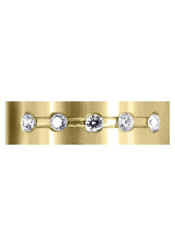 Yellow Gold Diamond Mens Engagement Ring | 0.25 Carats | Satin Finish (Hector)