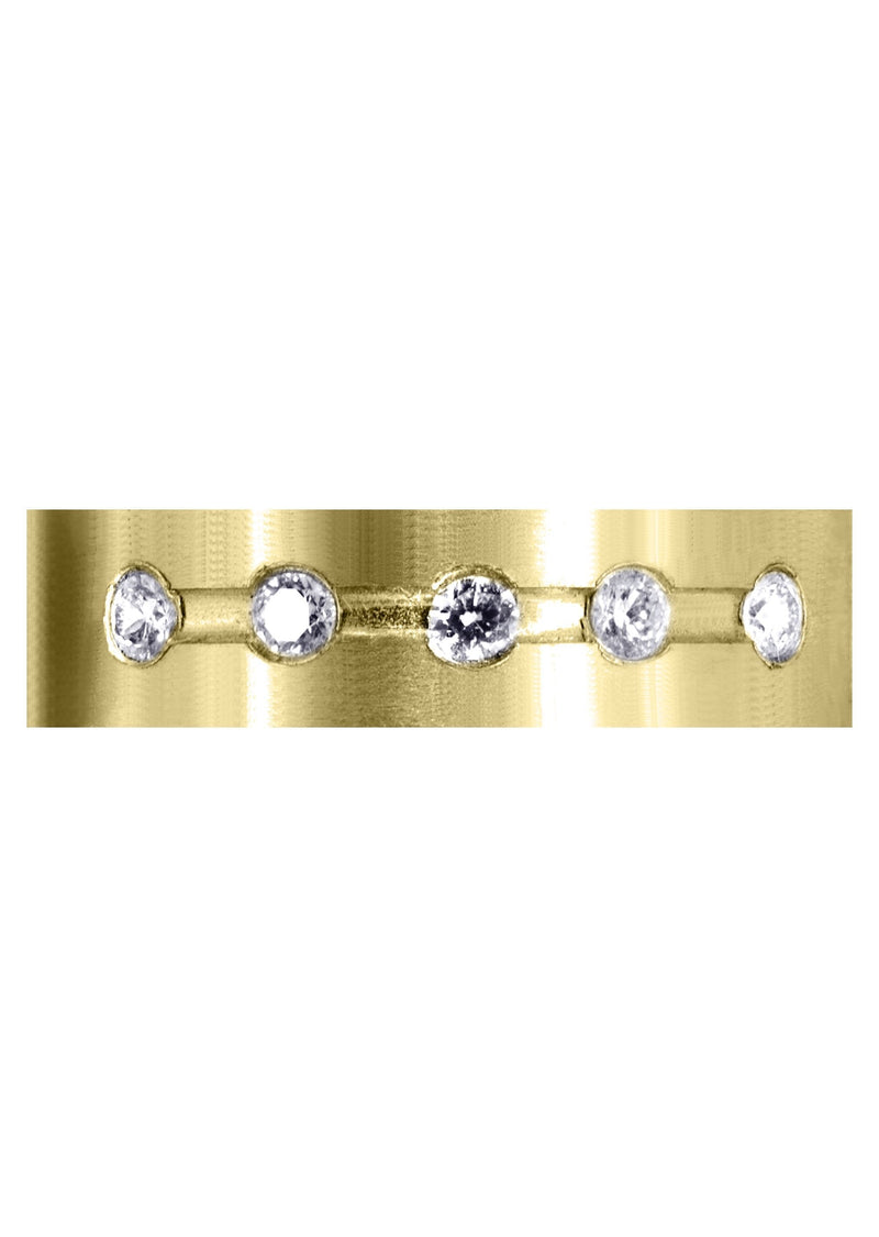 Yellow Gold Diamond Mens Engagement Ring | 0.25 Carats | Satin Finish (Hector)