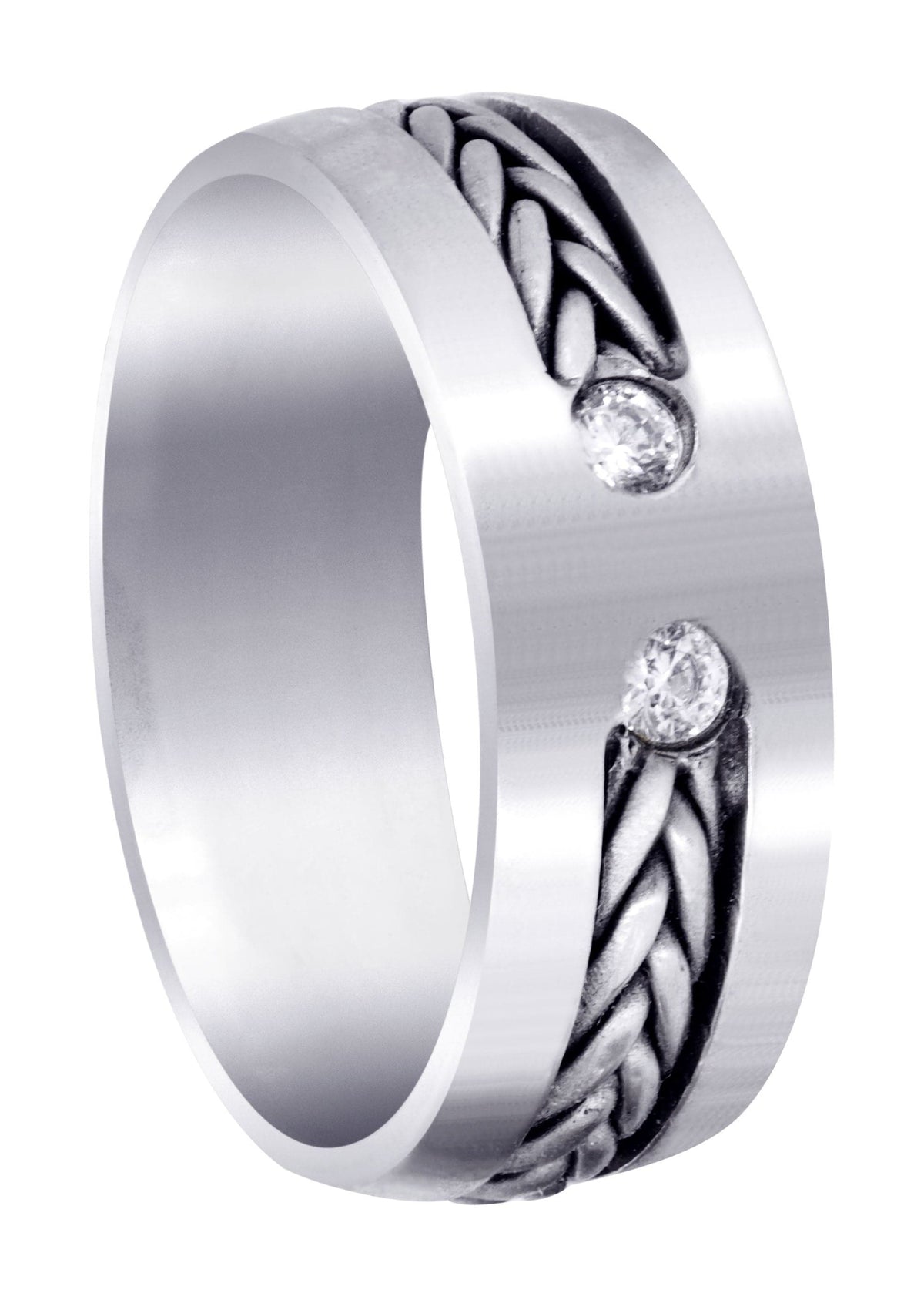 Diamond Mens Wedding Band | 0.14 Carats | Satin Finish (Emilio)
