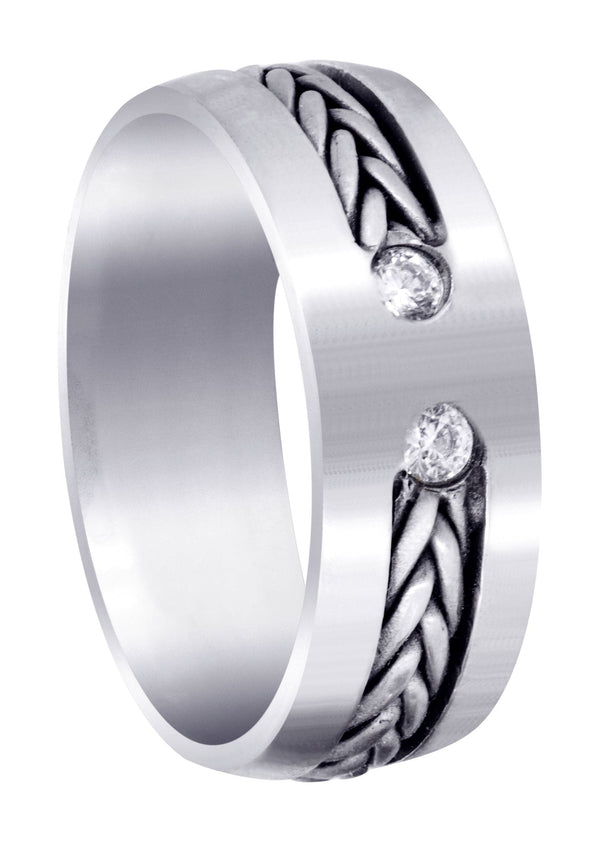 Diamond Mens Wedding Band | 0.14 Carats | Satin Finish (Emilio)