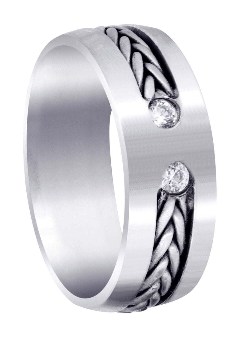 Diamond Mens Wedding Band | 0.14 Carats | Satin Finish (Emilio)