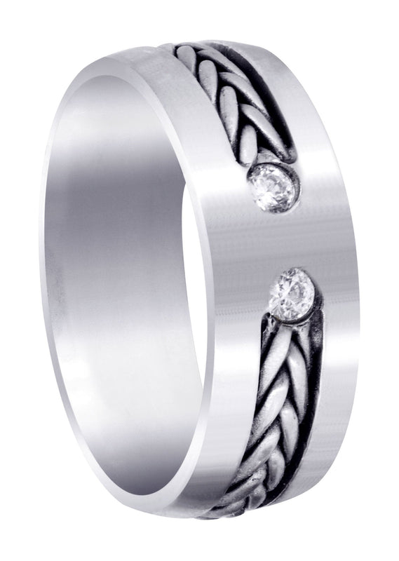 Diamond Mens Wedding Band | 0.14 Carats | Satin Finish (Emilio)