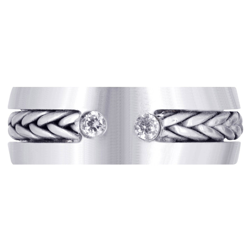 Diamond Mens Wedding Band | 0.14 Carats | Satin Finish (Emilio)