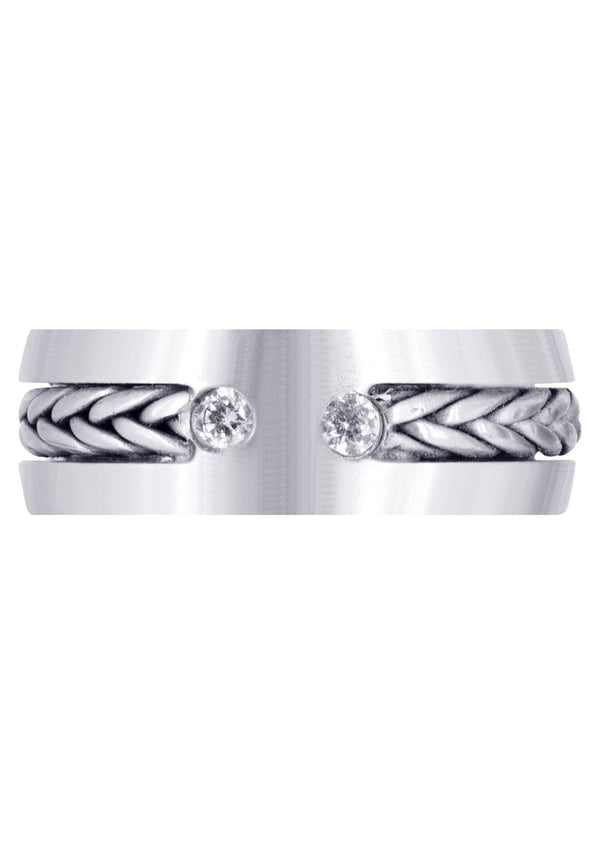 Diamond Mens Wedding Band | 0.14 Carats | Satin Finish (Emilio)