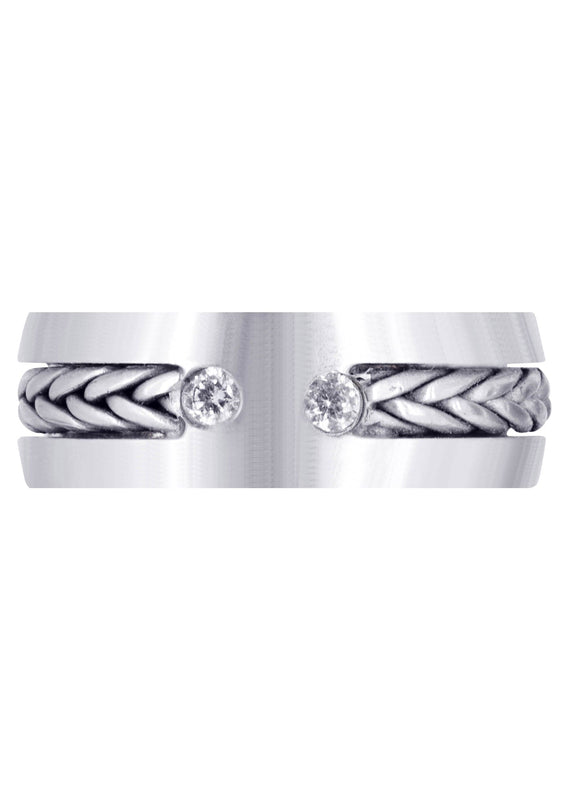 Diamond Mens Wedding Band | 0.14 Carats | Satin Finish (Emilio)