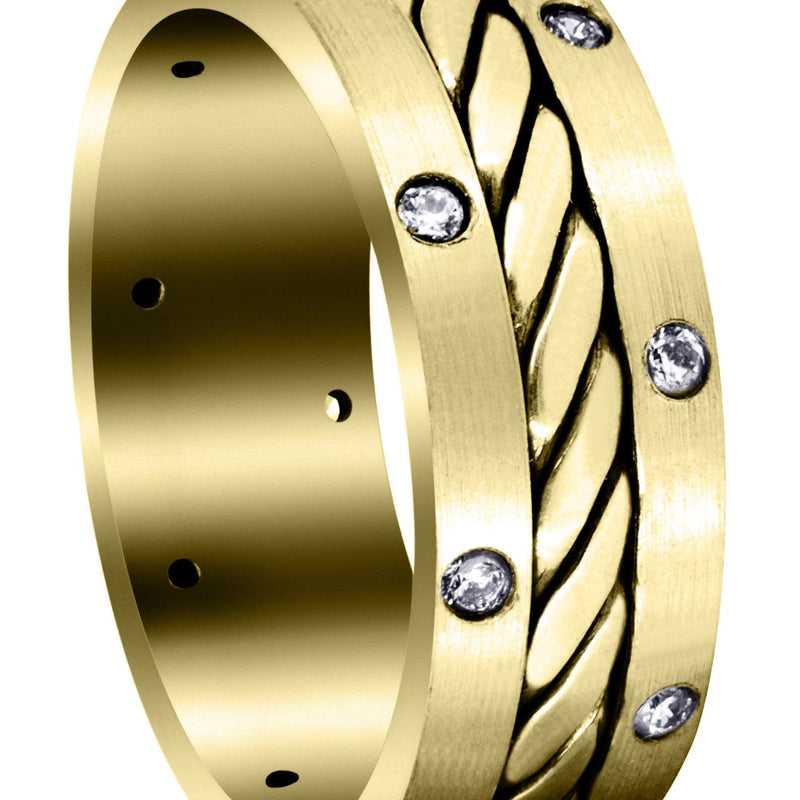 Yellow Gold Diamond Mens Wedding Band | 0.24 Carats (Dillon)