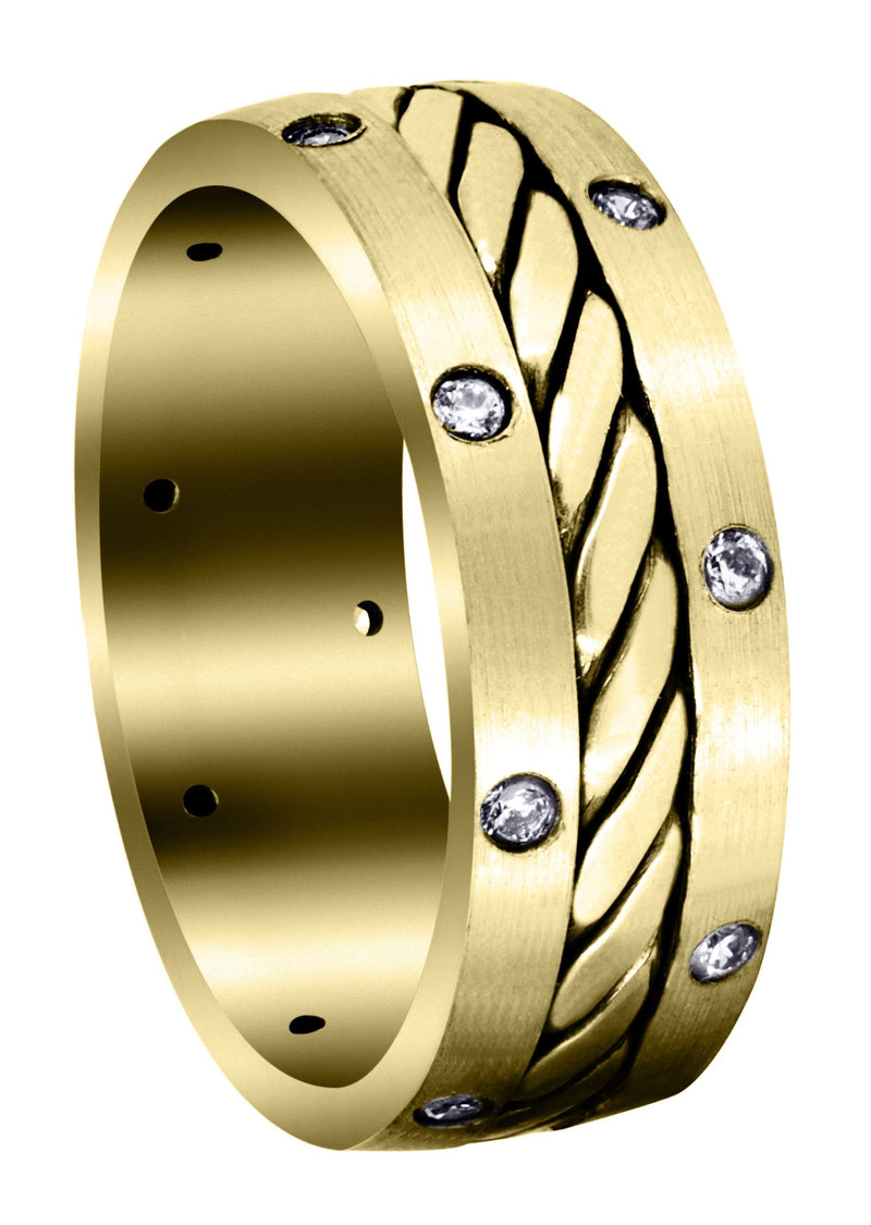 Yellow Gold Diamond Mens Wedding Band | 0.24 Carats (Dillon)