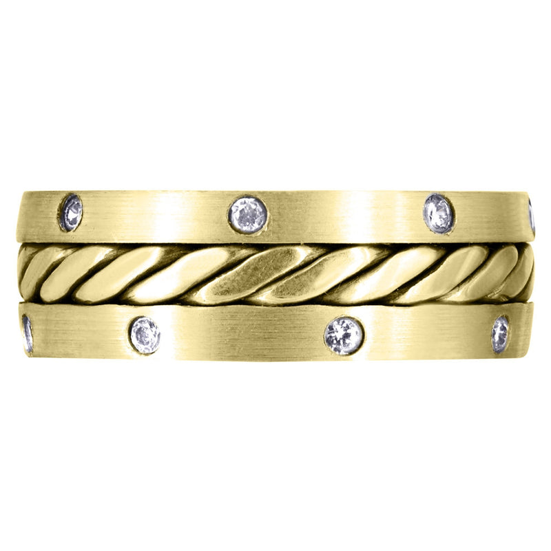 Yellow Gold Diamond Mens Wedding Band | 0.24 Carats (Dillon)