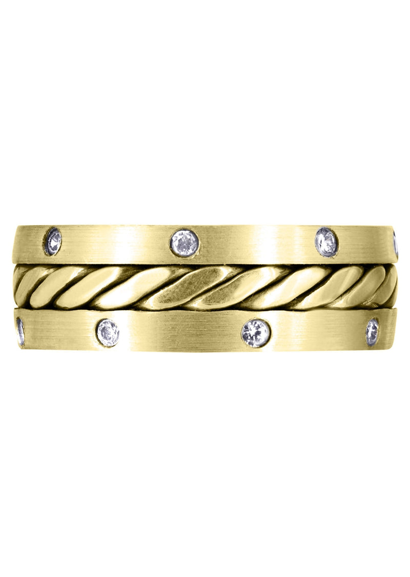 Yellow Gold Diamond Mens Wedding Band | 0.24 Carats (Dillon)