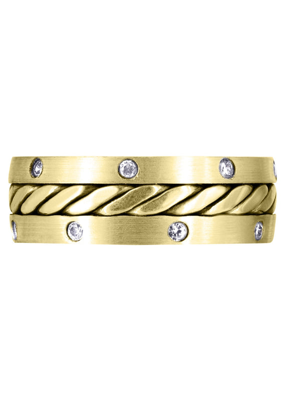Yellow Gold Diamond Mens Wedding Band | 0.24 Carats (Dillon)