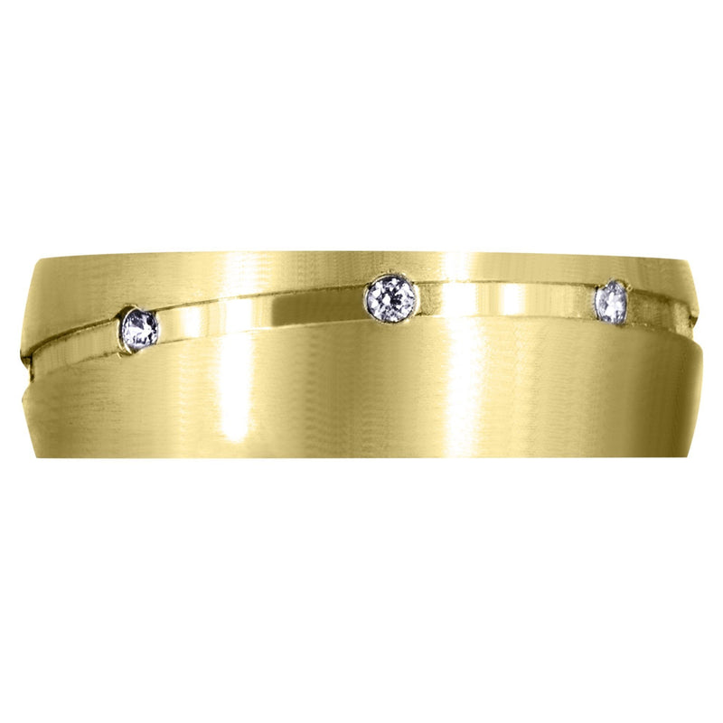 Yellow Gold Diamond Mens Wedding Band | 0.16 Carats (Jamison)
