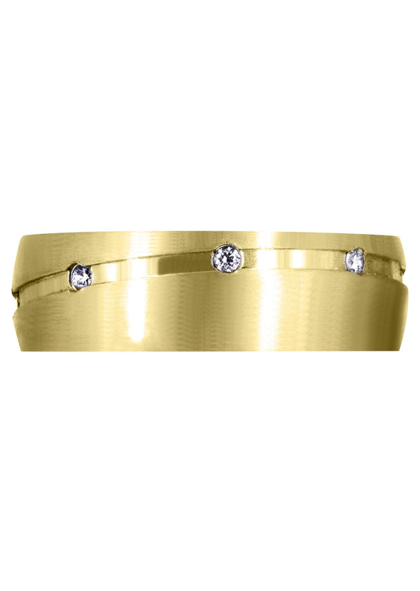 Yellow Gold Diamond Mens Wedding Band | 0.16 Carats (Jamison)