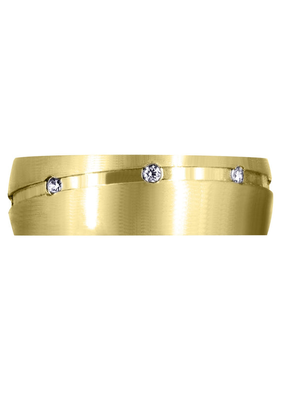 Yellow Gold Diamond Mens Wedding Band | 0.16 Carats (Jamison)