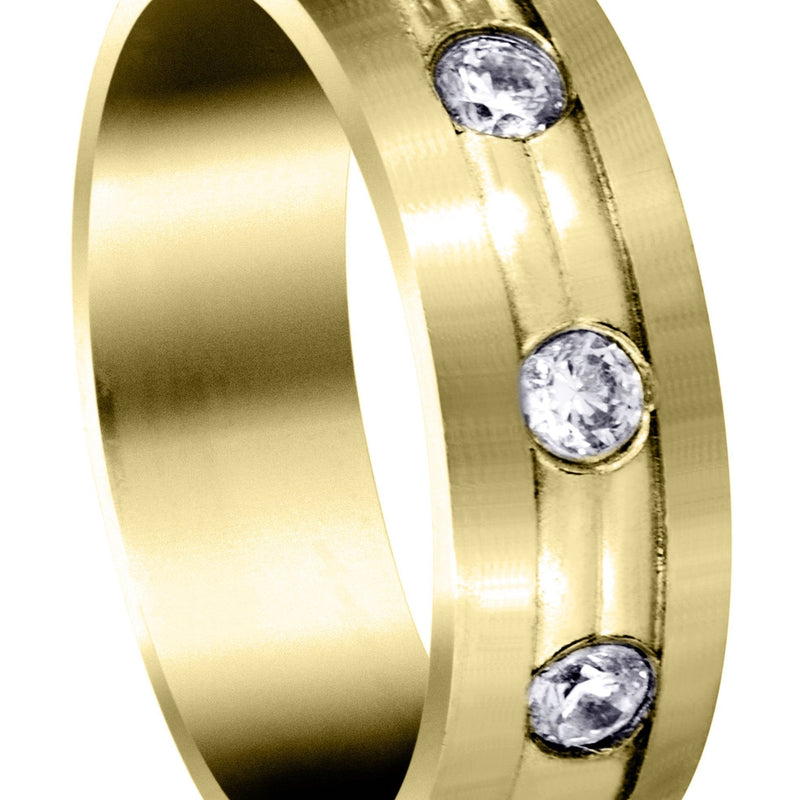 Yellow Gold Diamond Mens Wedding Band | 0.36 Carats (Brennan)