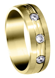 Yellow Gold Diamond Mens Wedding Band | 0.36 Carats (Brennan)