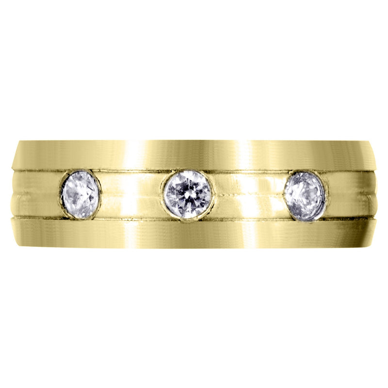 Yellow Gold Diamond Mens Wedding Band | 0.36 Carats (Brennan)