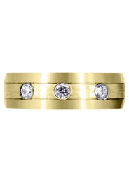Yellow Gold Diamond Mens Wedding Band | 0.36 Carats (Brennan)