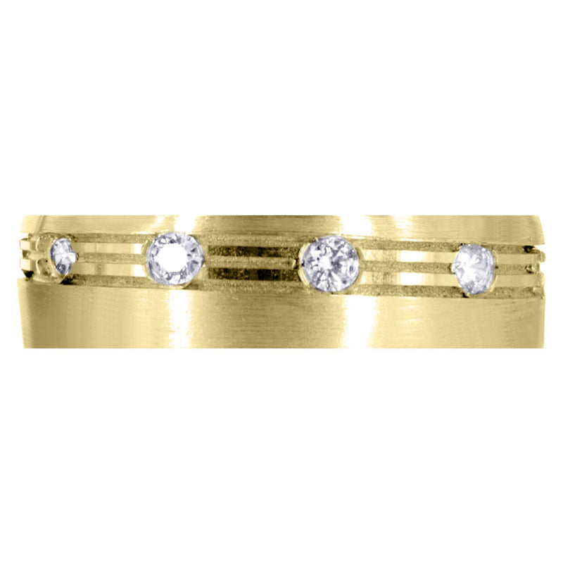 Yellow Gold Diamond Mens Wedding Band | 0.5 Carats (Hendrix)