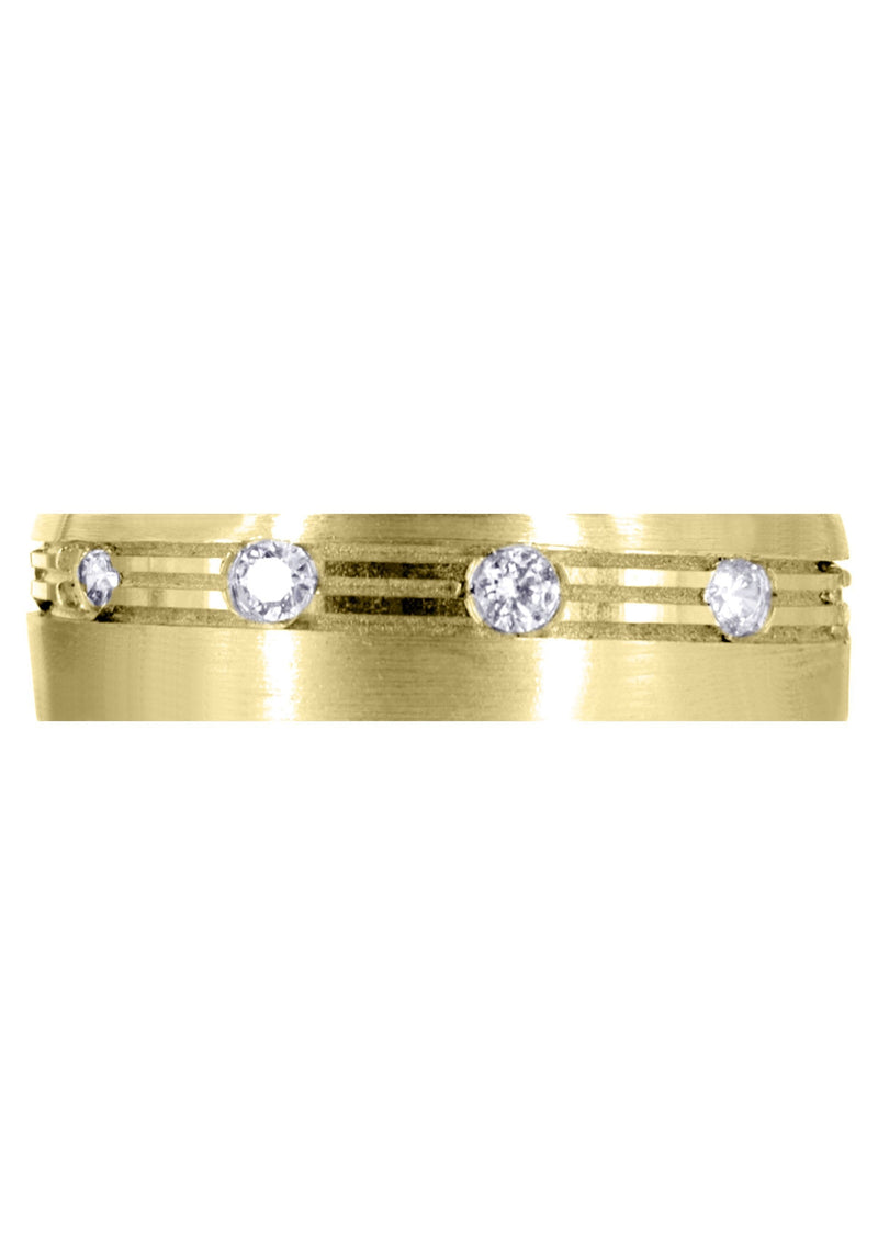 Yellow Gold Diamond Mens Wedding Band | 0.5 Carats (Hendrix)