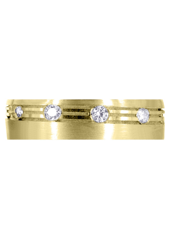 Yellow Gold Diamond Mens Wedding Band | 0.5 Carats (Hendrix)