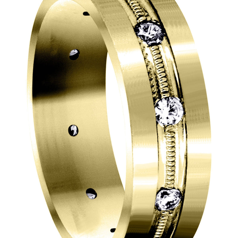 Yellow Gold Diamond Mens Wedding Band | 0.5 Carats (Franklin)
