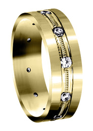Yellow Gold Diamond Mens Wedding Band | 0.5 Carats (Franklin)