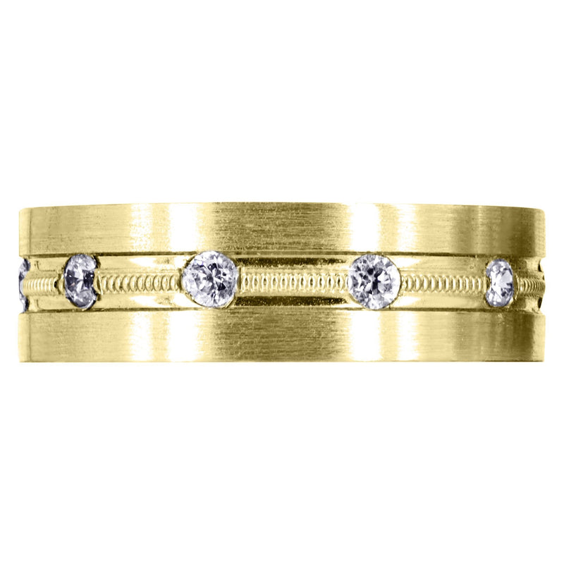 Yellow Gold Diamond Mens Wedding Band | 0.5 Carats (Franklin)