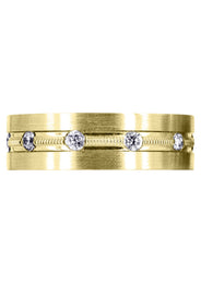 Yellow Gold Diamond Mens Wedding Band | 0.5 Carats (Franklin)