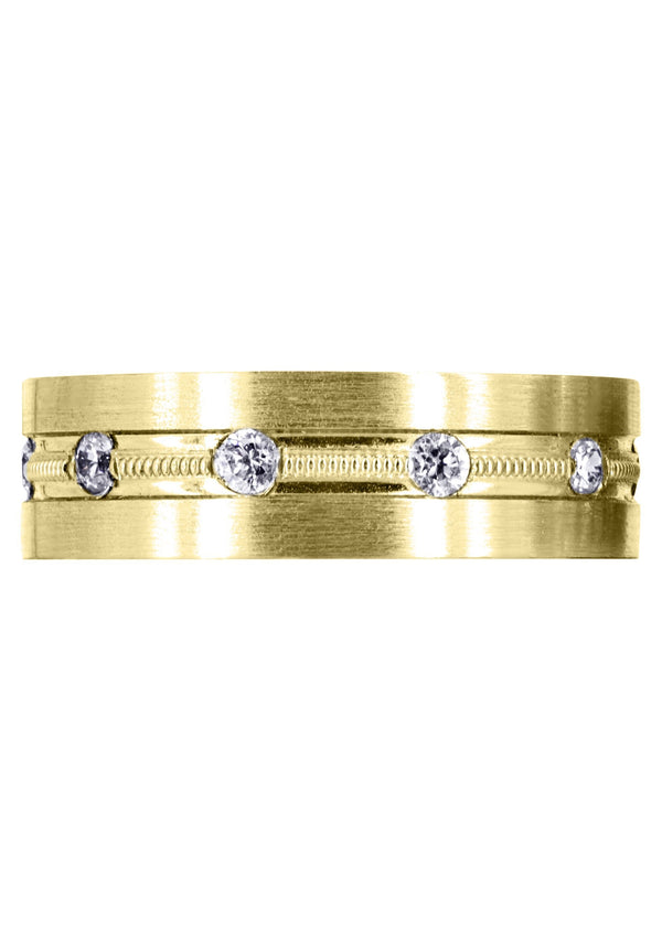 Yellow Gold Diamond Mens Wedding Band | 0.5 Carats (Franklin)