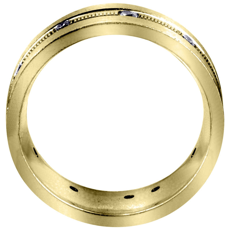 Yellow Gold Diamond Mens Wedding Band | 0.5 Carats (Franklin)