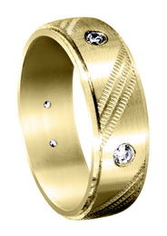 Yellow Gold Diamond Mens Wedding Band | 0.25 Carats (Raul)