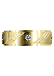 Yellow Gold Diamond Mens Wedding Band | 0.25 Carats (Raul)