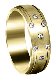 Yellow Gold Diamond Mens Wedding Band | 0.11 Carats (Donald)