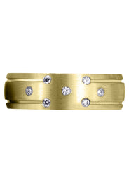 Yellow Gold Diamond Mens Wedding Band | 0.11 Carats (Donald)