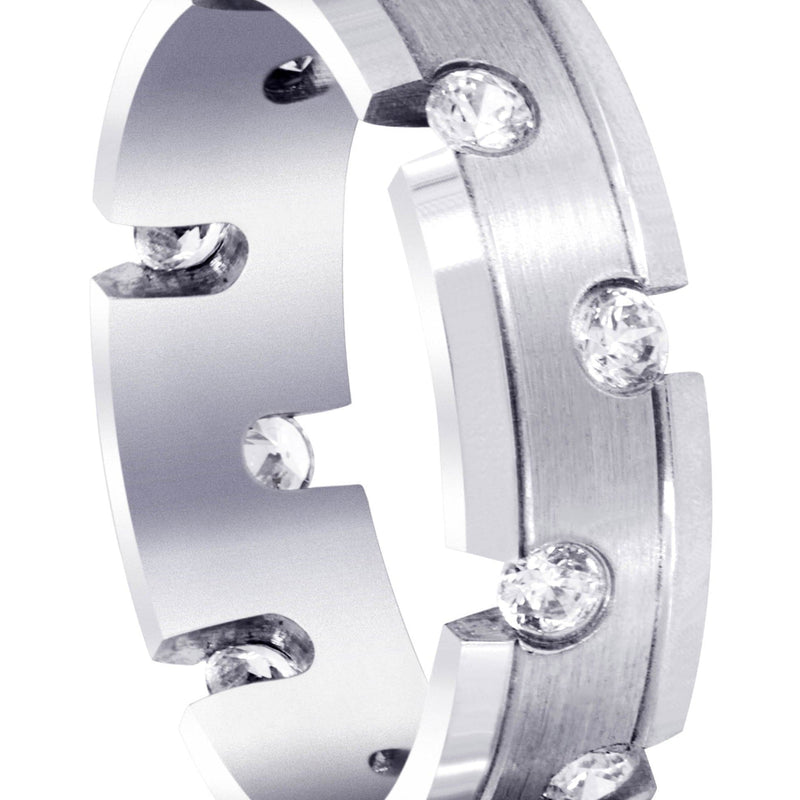 Diamond Mens Wedding Band | 0.84 Carats | Satin Finish (Anderson)