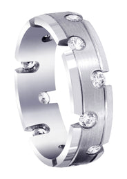 Diamond Mens Wedding Band | 0.84 Carats | Satin Finish (Anderson)