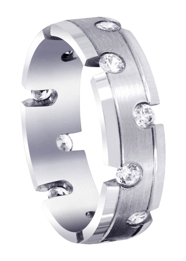 Diamond Mens Wedding Band | 0.84 Carats | Satin Finish (Anderson)