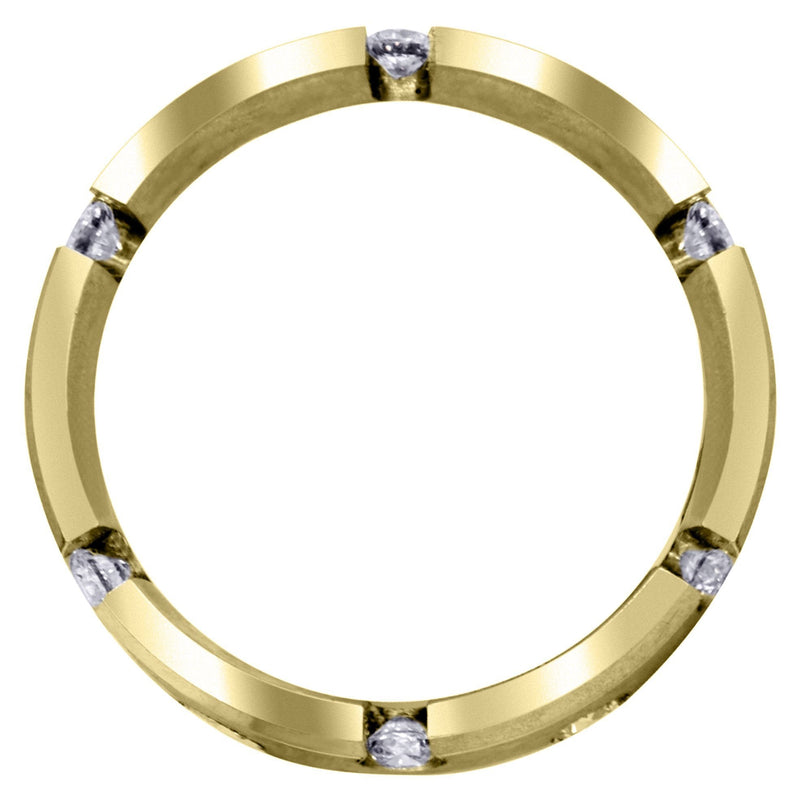Yellow Gold Diamond Mens Wedding Band | 0.84 Carats | Satin Finish (Anderson)