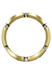 Yellow Gold Diamond Mens Wedding Band | 0.84 Carats | Satin Finish (Anderson)
