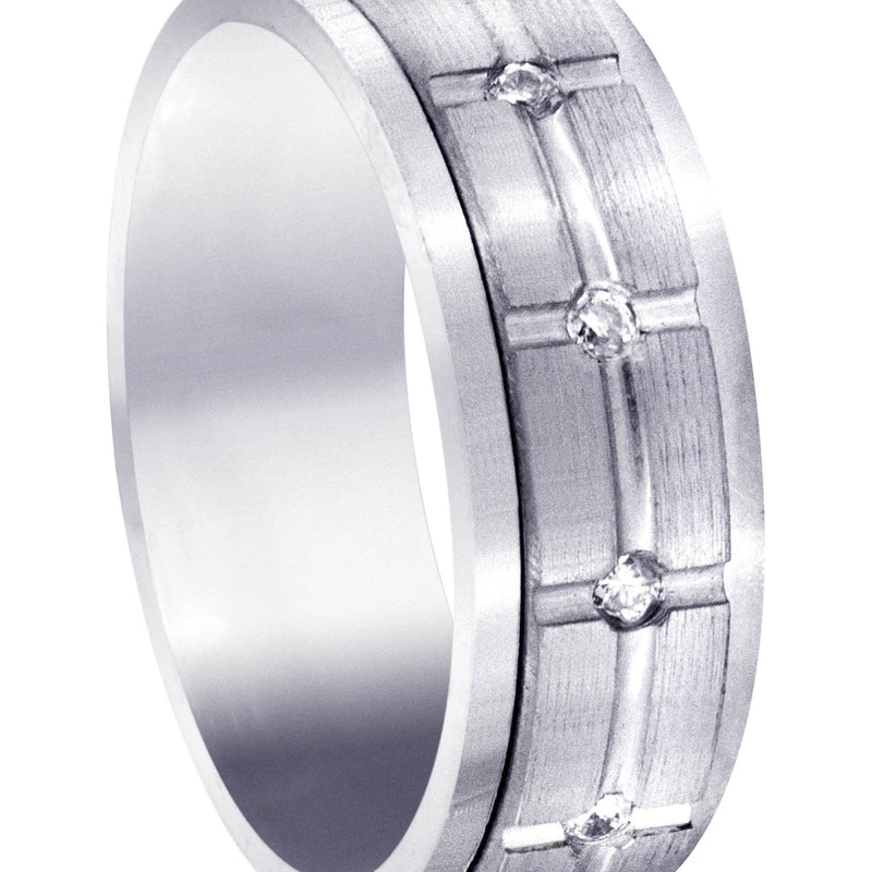 Diamond Mens Wedding Band | 0.6 Carats | Satin Finish (Trevor)