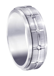 Diamond Mens Wedding Band | 0.6 Carats | Satin Finish (Trevor)