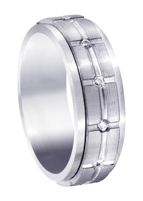 Diamond Mens Wedding Band | 0.6 Carats | Satin Finish (Trevor)