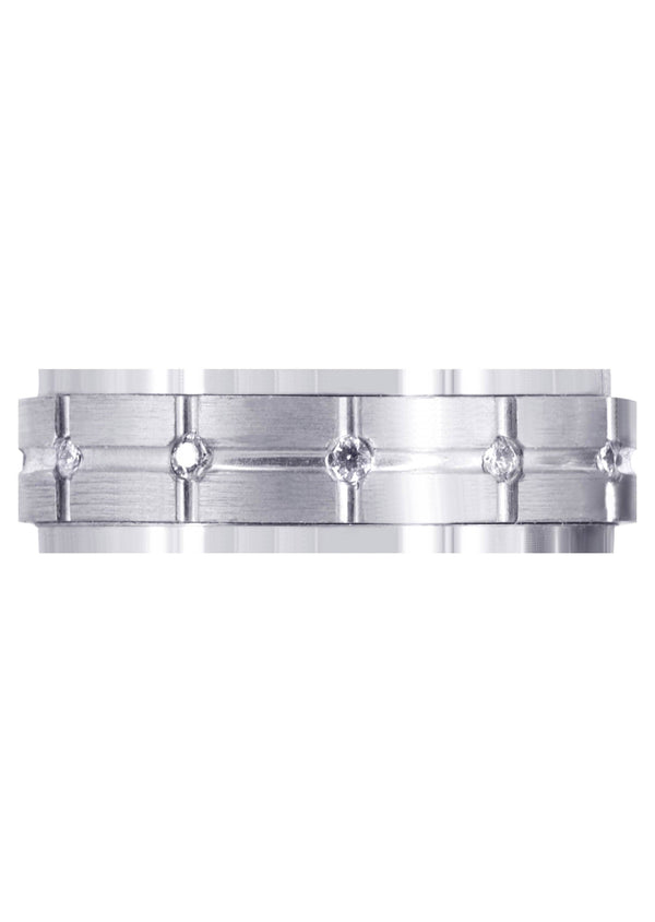 Diamond Mens Wedding Band | 0.6 Carats | Satin Finish (Trevor)