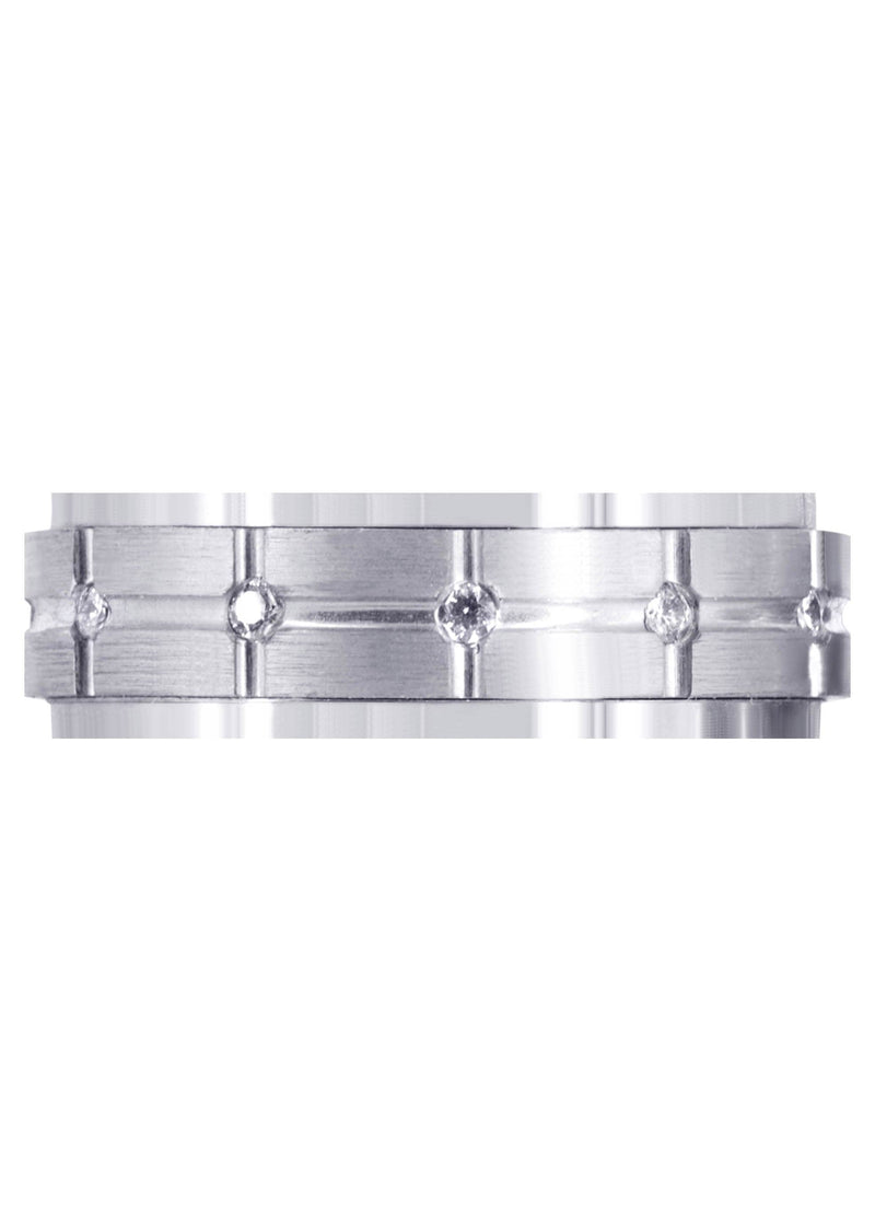 Diamond Mens Wedding Band | 0.6 Carats | Satin Finish (Trevor)