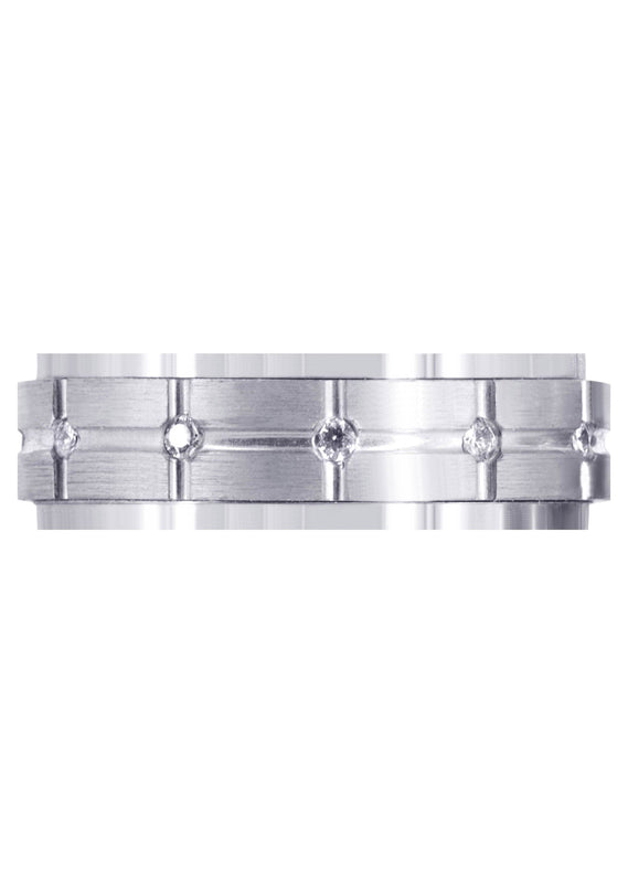 Diamond Mens Wedding Band | 0.6 Carats | Satin Finish (Trevor)
